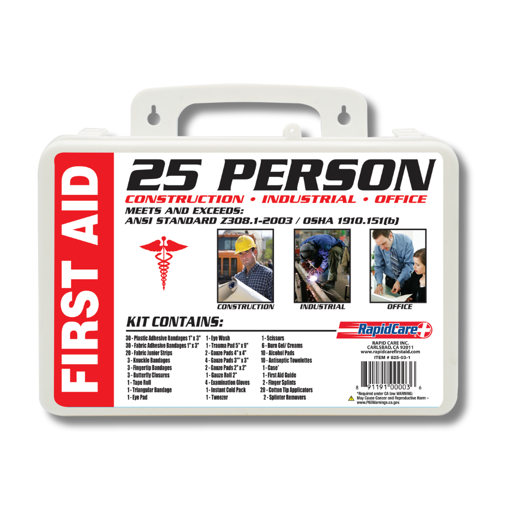 25 Person First Aid Kit - 2003 OSHA / ANSI Compliant.