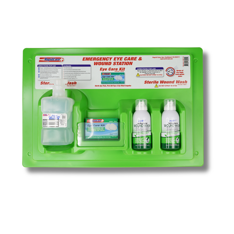 First Aid Eye Rinse 16oz Eye Wash Station with 25 Person First Aid Kit