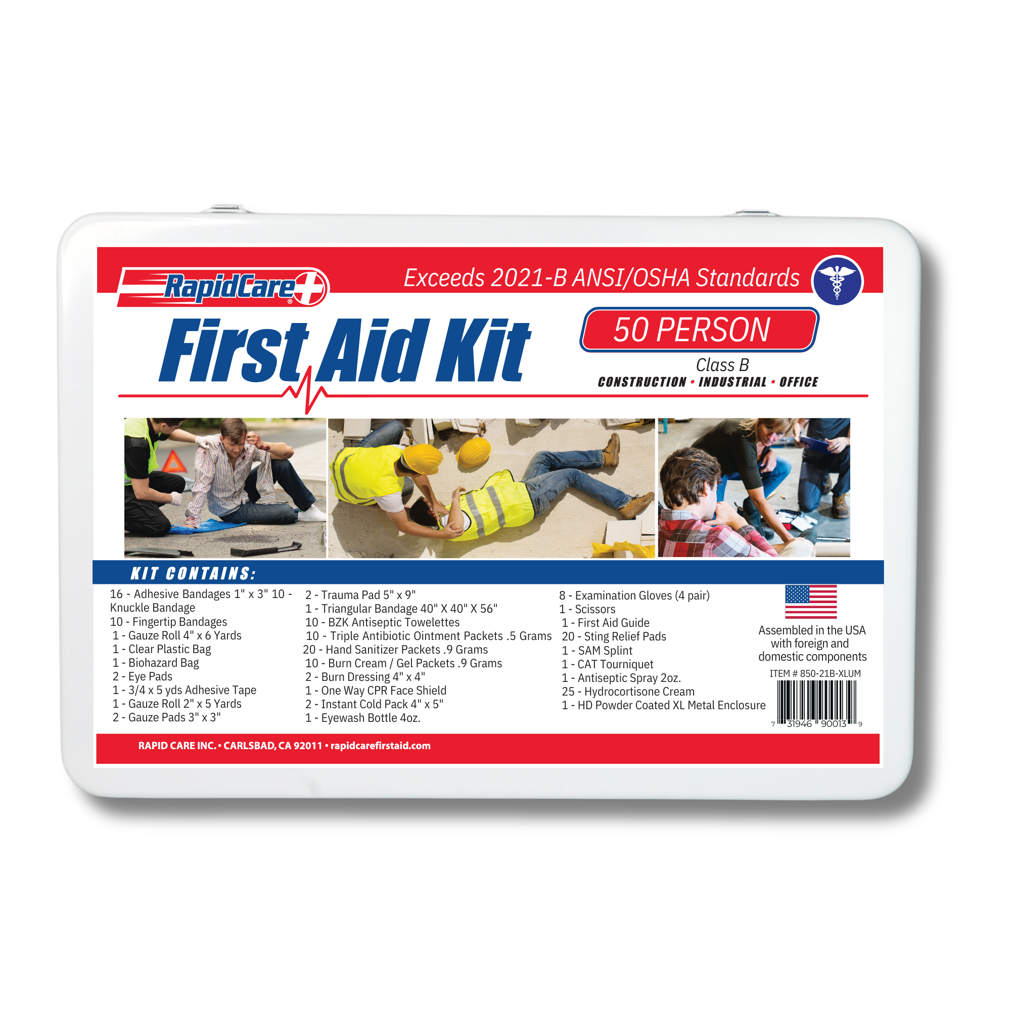 Extra Large 50 Person Unitized Metal First Aid Kit - 2021-B
