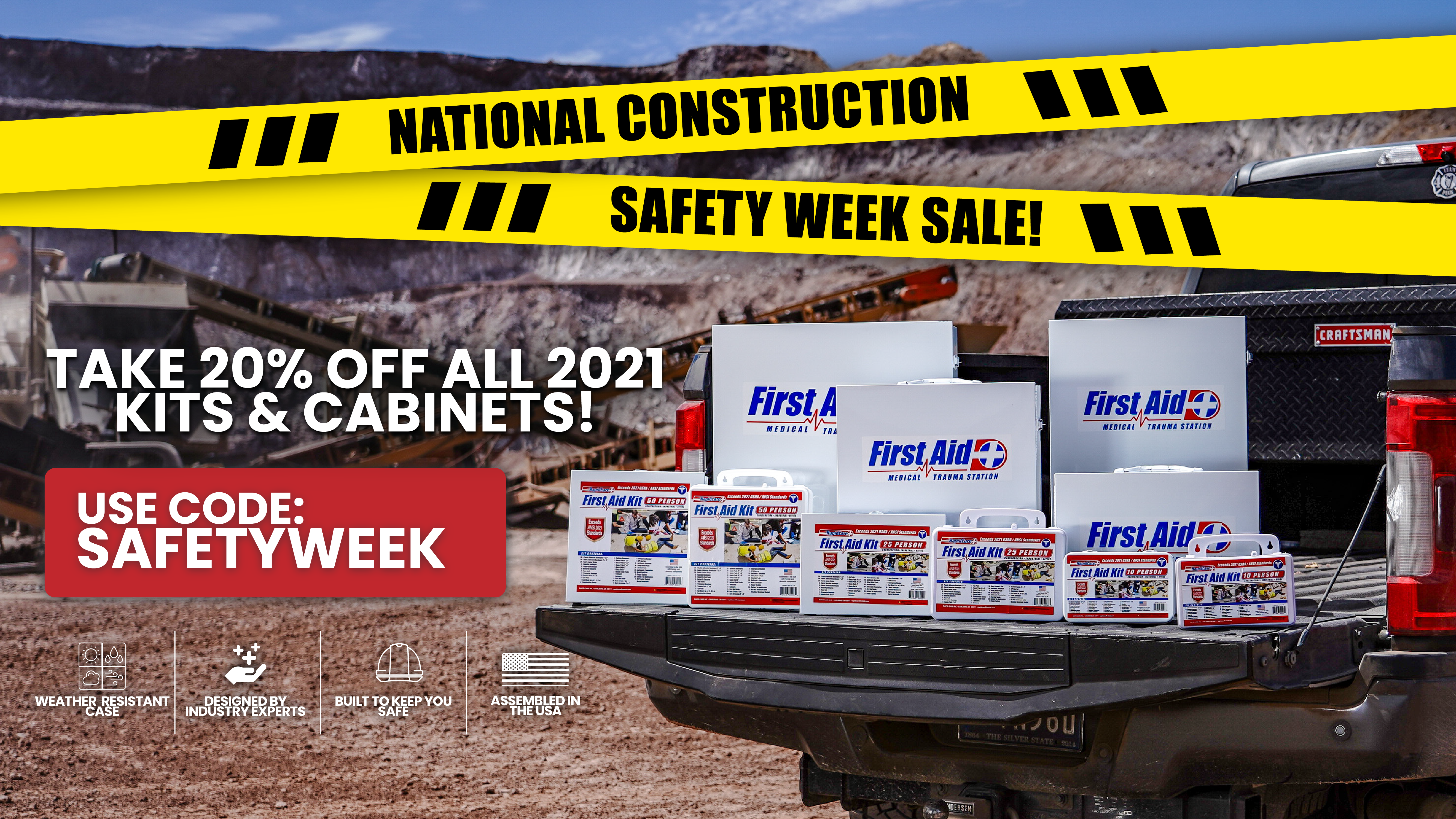 national constructions week sale first aid kit rapid care first aid osha cabinets