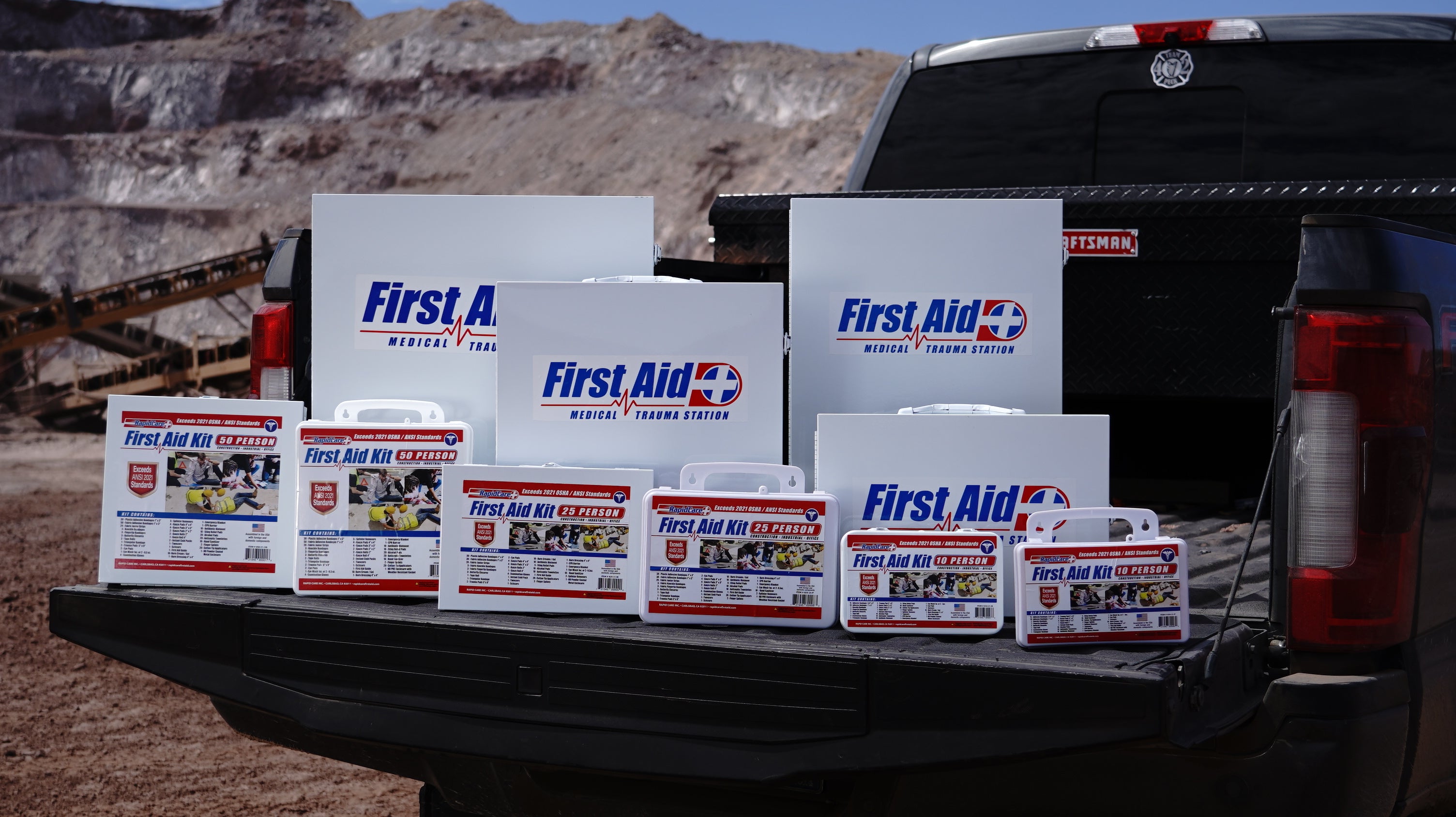 industrial first aid kit job site safety employee safety - first aid - first aid kits - first aid kit - rapid care first aid
