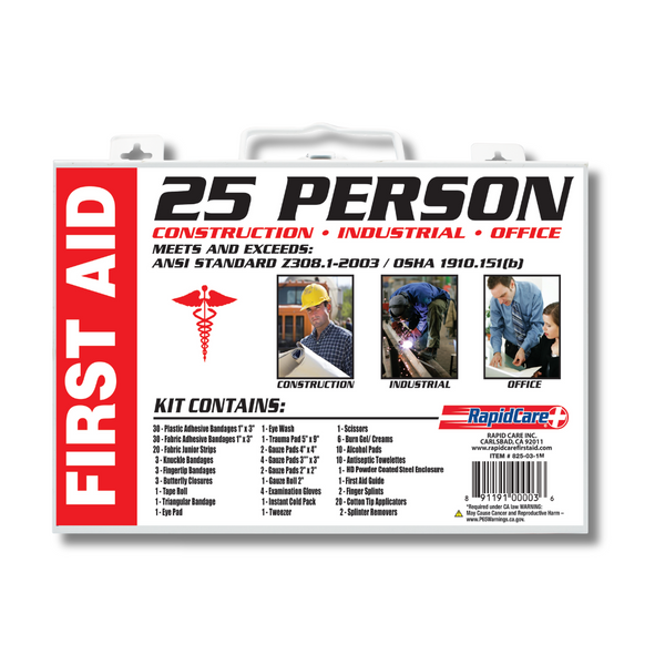 25 Person First Aid Kit - 2003 OSHA / ANSI Compliant